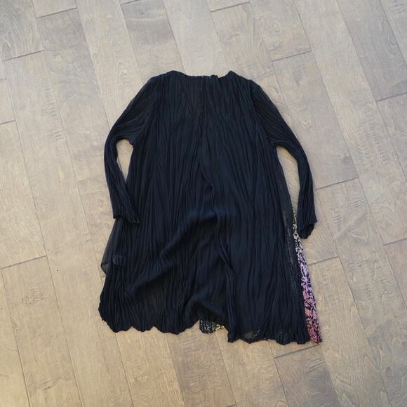 Komarov colorful Long Sleeve‎ Blouse Size S Top Crinkle Made in USA - Picture 4 of 7